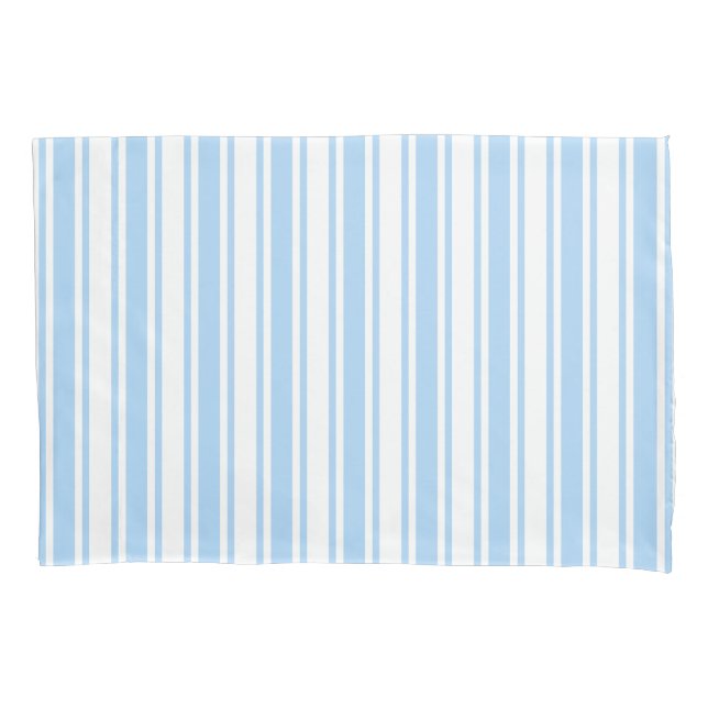 Pale blue and white candy stripes pillowcase (Front)