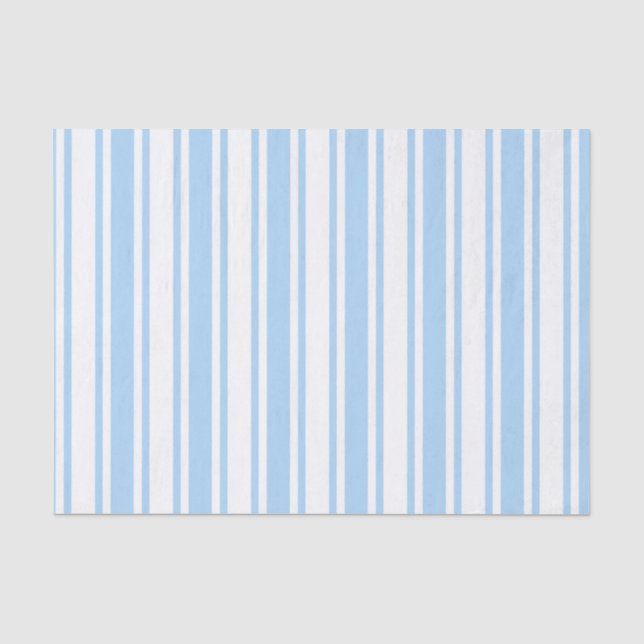 Pale blue and white candy stripes tissue paper (Front)