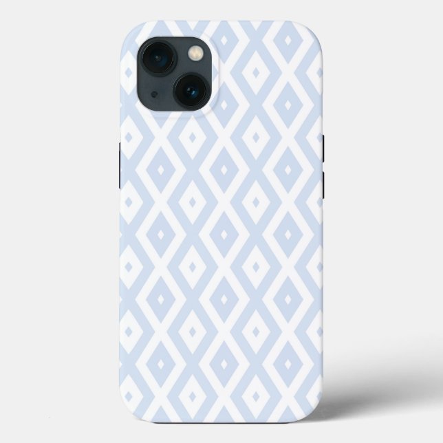 Pale blue and white diamond pattern Case-Mate iPho Case-Mate iPhone Case (Back)