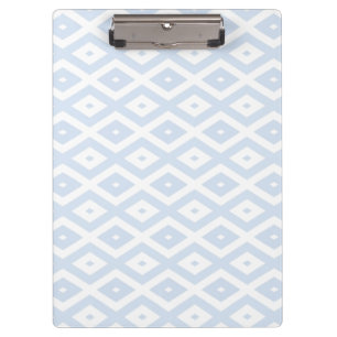 Pale blue and white diamond pattern clipboard