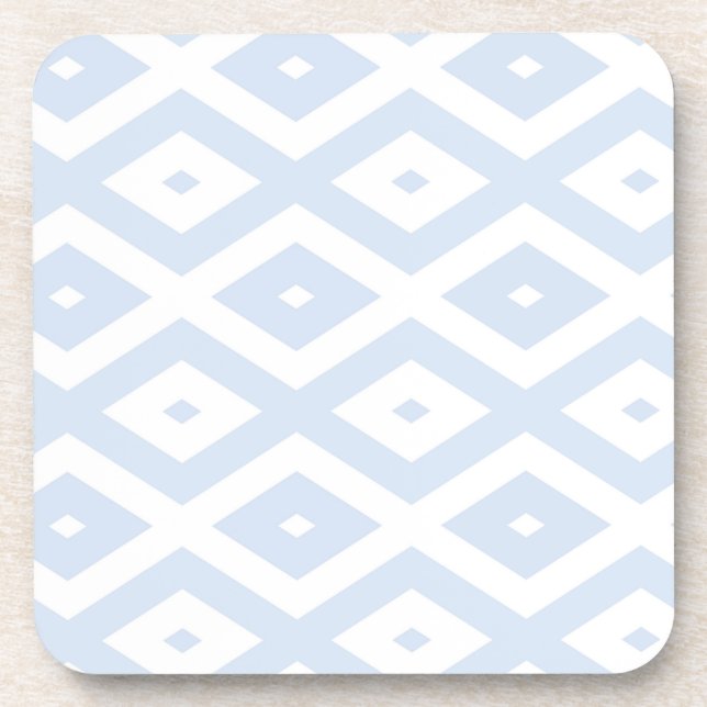 Pale blue and white diamond pattern coaster (Front)
