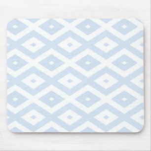 Pale blue and white diamond pattern mouse pad