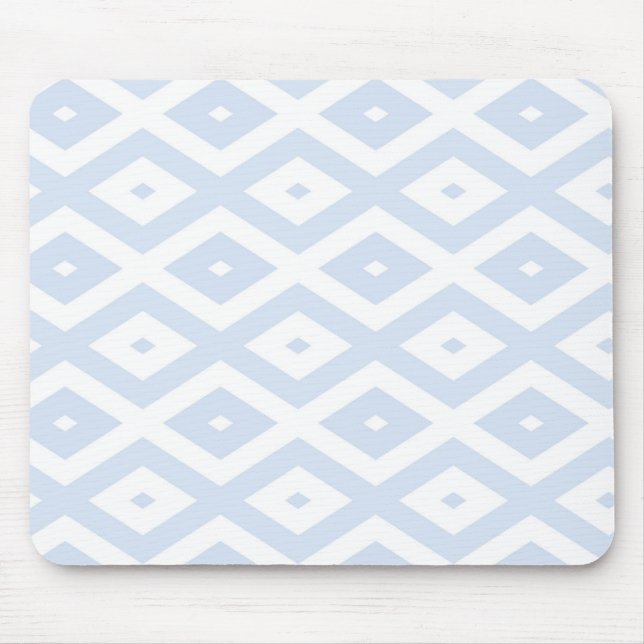 Pale blue and white diamond pattern mouse pad (Front)