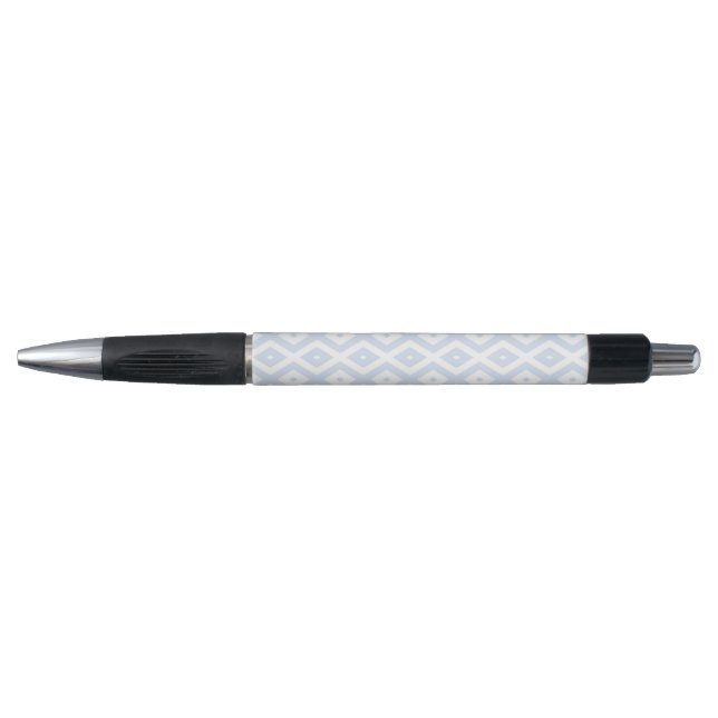 Pale blue and white diamond pattern pen (Front)