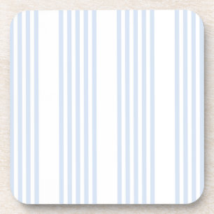 Pale blue and white five stripes pattern coaster