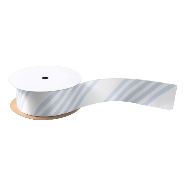 Pale blue and white five stripes pattern satin ribbon (Spool)