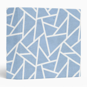 Pale blue and white mosaic pattern binder