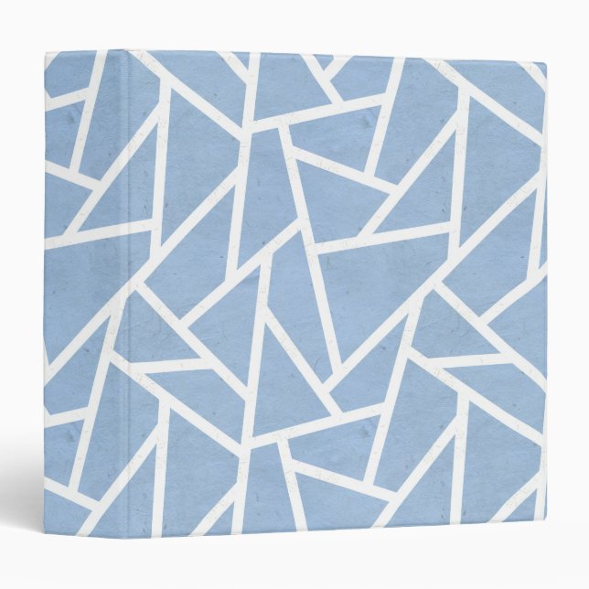 Pale blue and white mosaic pattern binder (Front/Spine)
