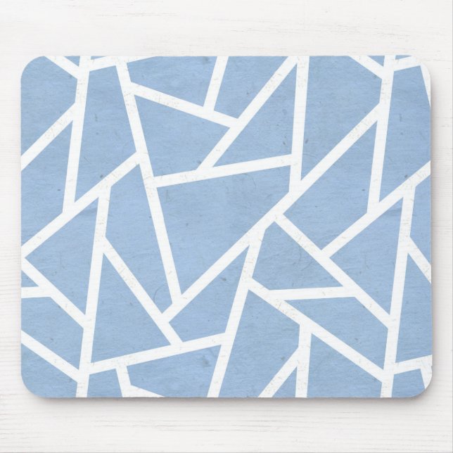 Pale blue and white mosaic pattern mouse pad (Front)