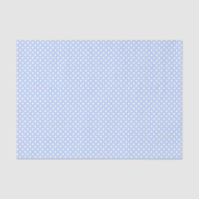 Pale Blue and White Polka Dot Pattern Tissue Paper (Front)
