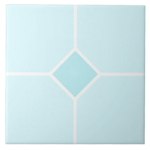 Pale blue and white square cross tile