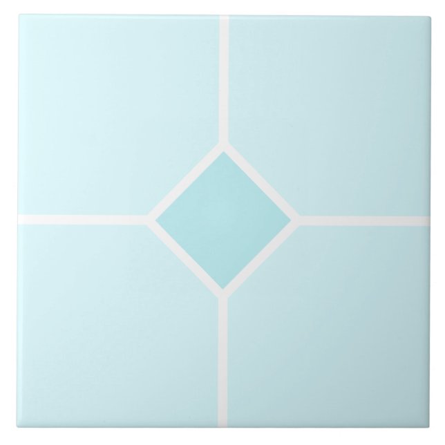 Pale blue and white square cross tile (Front)