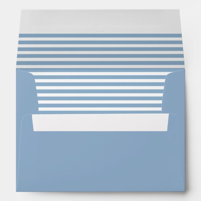 Pale Blue and White Striped  Envelope (Back (Bottom))