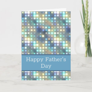 Pale Blue Bokeh Happy Father's Day Card