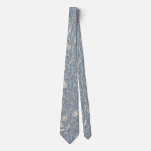 Pale Blue Botanical Floral  Tie