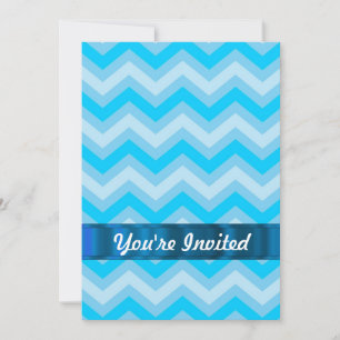 Pale blue chevrons invitation