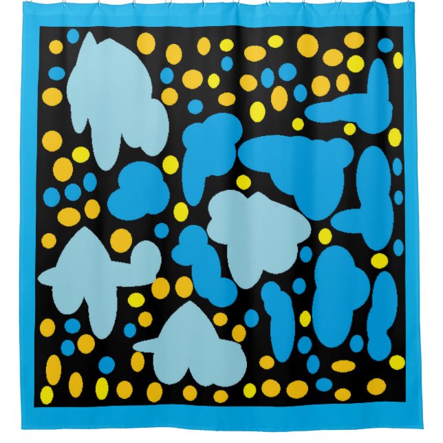 Pale blue cloud shapes yellow dots and black (Front)