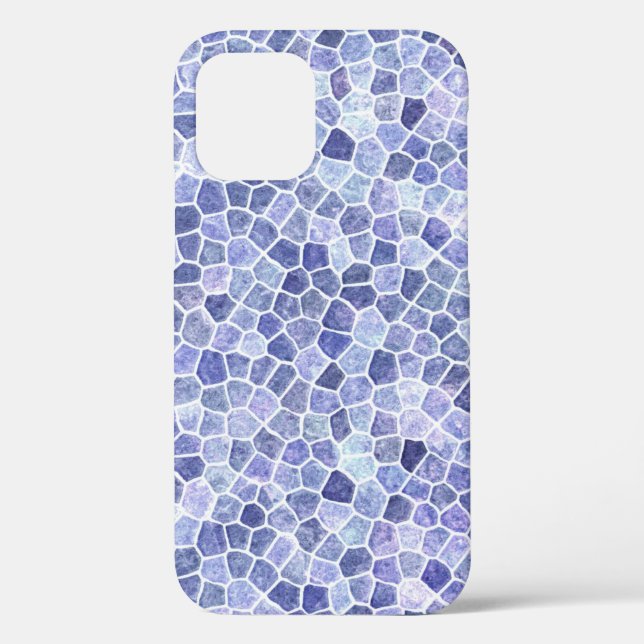 Pale Blue Cobbled Patchwork Terrazo Pattern Case-Mate iPhone Case (Back)