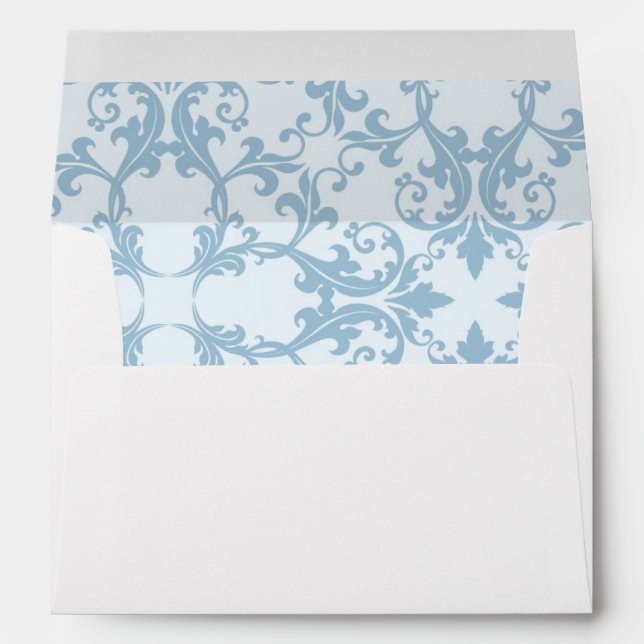 Pale Blue Damask Envelope (Back (Bottom))