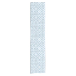 Pale Blue Damask Short Table Runner