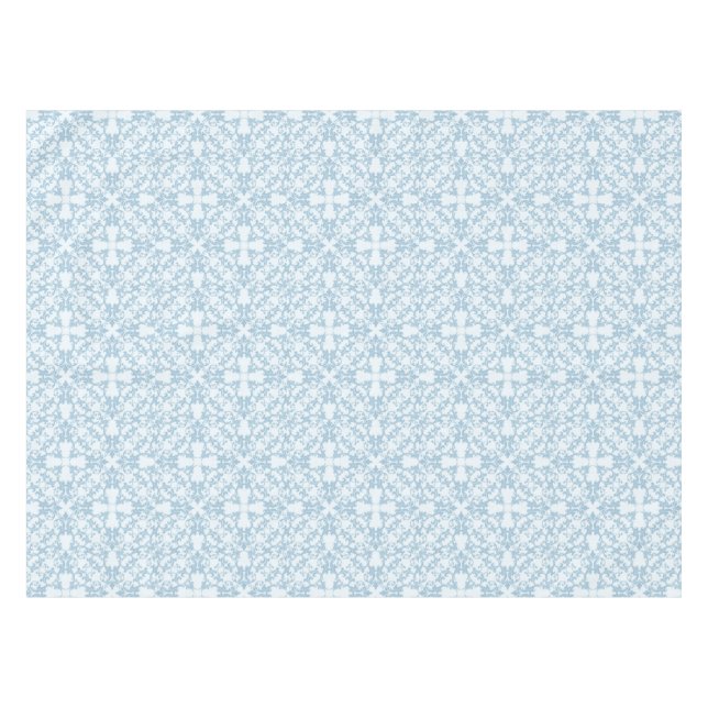 Pale Blue Damask Tablecloth (Front (Horizontal))