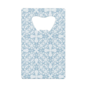 Pale Blue Damask Wallet Bottle Opener