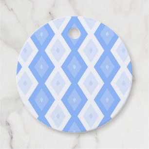 Pale blue diamond pattern favour tags