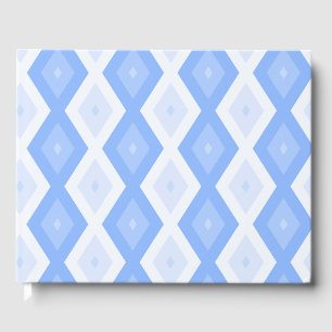 Pale blue diamond pattern guest book
