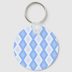 Pale blue diamond pattern keychain