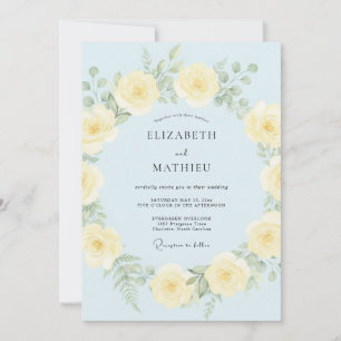 Pale Blue Ethereal Spring Wedding Invitation