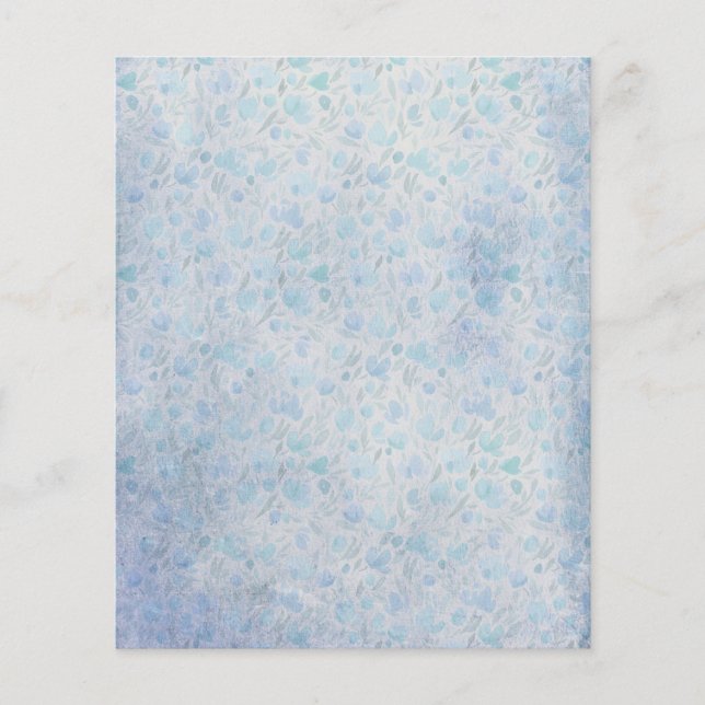 Pale Blue Floral Scrapbook Paper (Front)