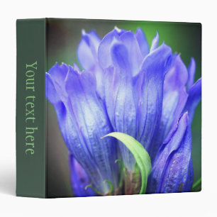 Pale Blue Gentian Flower In Bloom Personalized Binder