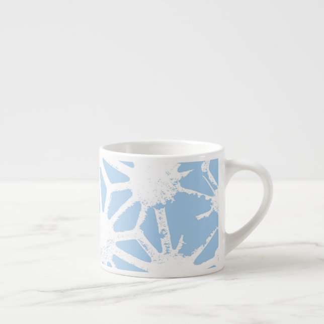 Pale blue geometric pattern espresso cup (Right)