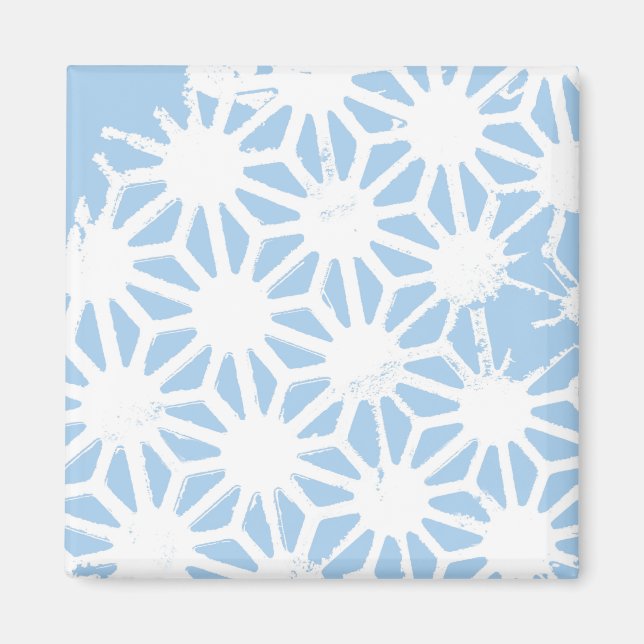 Pale blue geometric pattern magnet (Front)