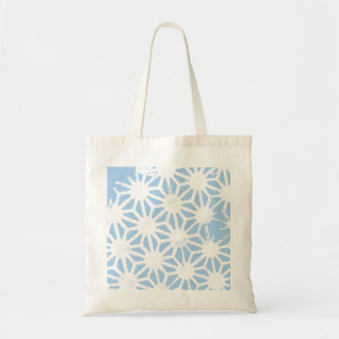 Pale blue geometric pattern tote bag