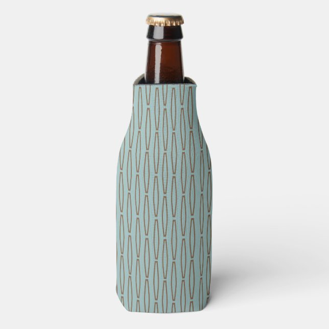 Pale Blue Geometric Repeat  Bottle Cooler (Bottle Front)