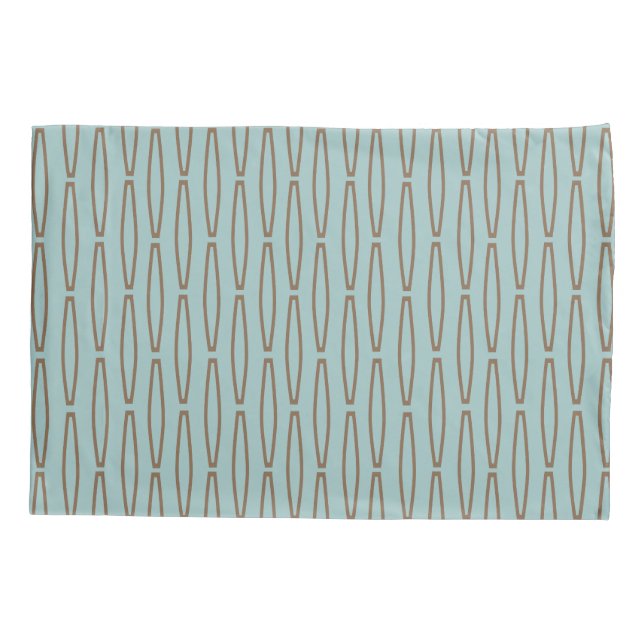 Pale Blue Geometric Repeat  Pillowcase (Back)
