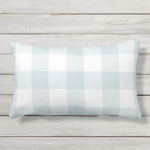 Pale blue Gingham Pattern Chequered Lumbar Pillow