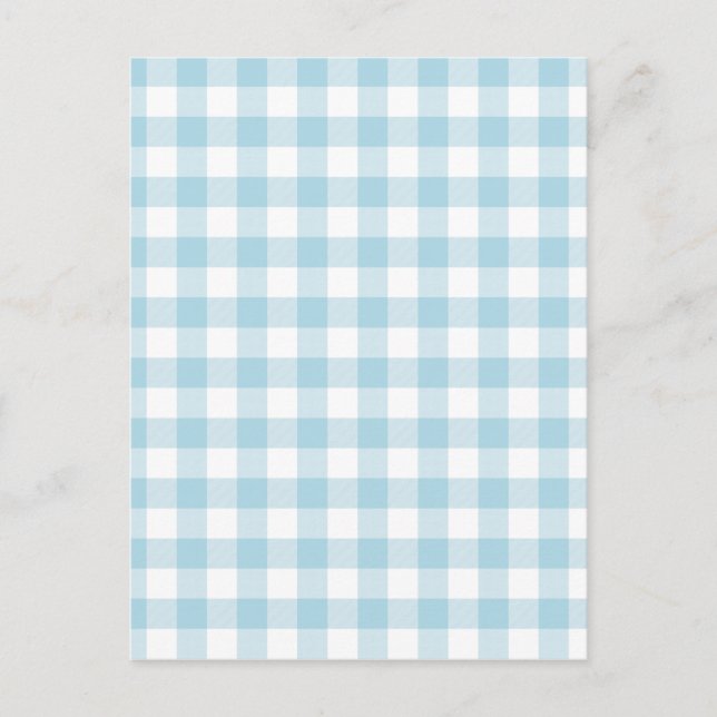 Pale Blue Gingham Postcard (Front)