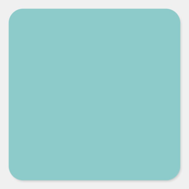 Pale Blue-Green Teal, Solid Colour Fashion Trend Square Sticker (Front)