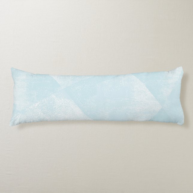 Pale Blue Minimal Geometric Ink Texture Body Pillow (Front)