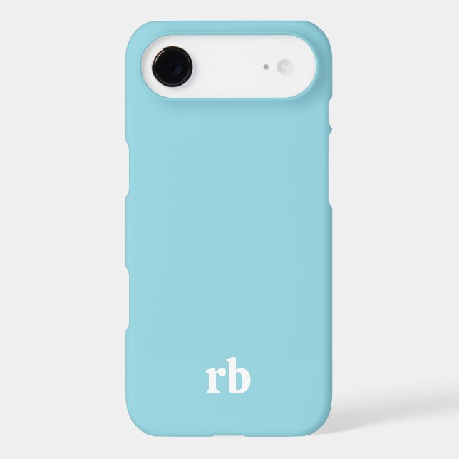 PALE BLUE NAME INITIALS SIMPLE STYLISH MODERN  (Back)