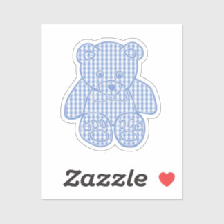 Pale Blue Pastel Gingham Teddy Bear