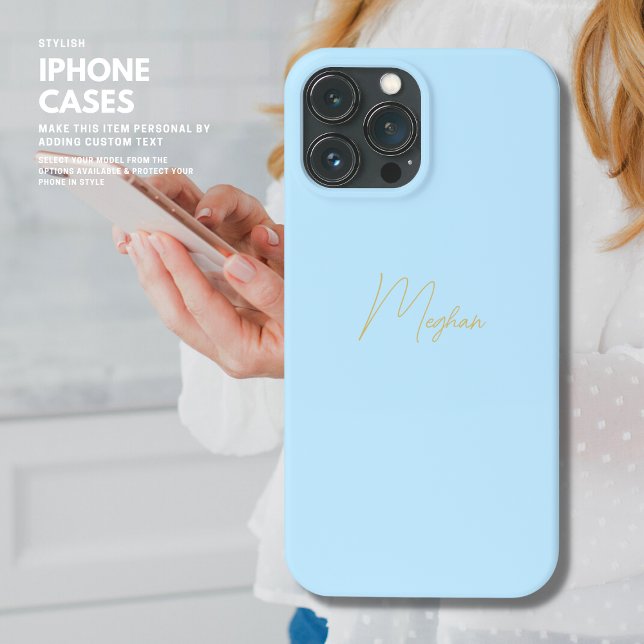 Pale Blue Personalized iPhone Case Script Name (Creator Uploaded)