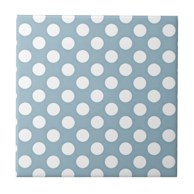 Pale Blue Polka Dot Art Tile (Front)