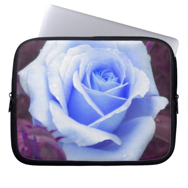 Pale Blue Rose Laptop Sleeve (Front)
