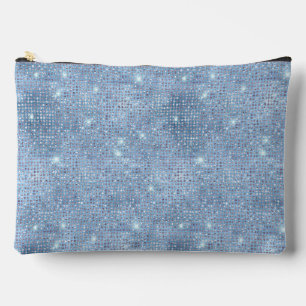 Pale Blue Sequin Pattern Accessory Pouch