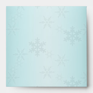 Pale Blue Snowflakes Return Address Envelope