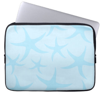 Pale Blue Starfish Pattern. Laptop Sleeve