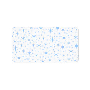 Pale Blue Stars Pattern. Label
